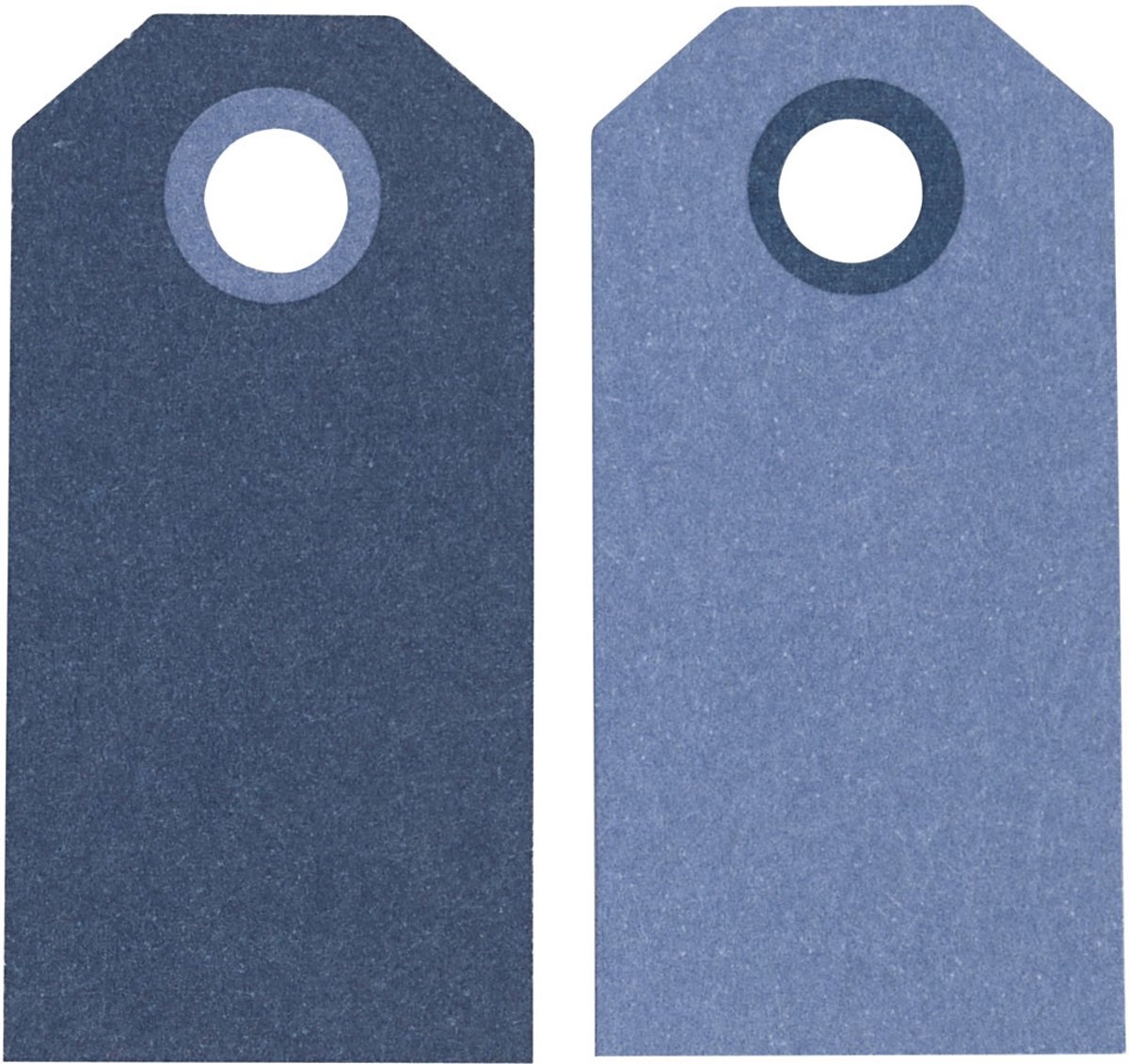 Cadeaulabels, donkerblauw/lichtblauw, afm 6x3 cm,  250 gr, 20stuks [HOB-234004]